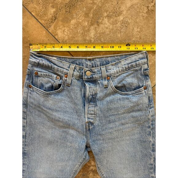 Levis 501S Womens Jeans 28x28 Lightwash Premium Denim Button Fly Skinny Big E - Picture 10 of 14